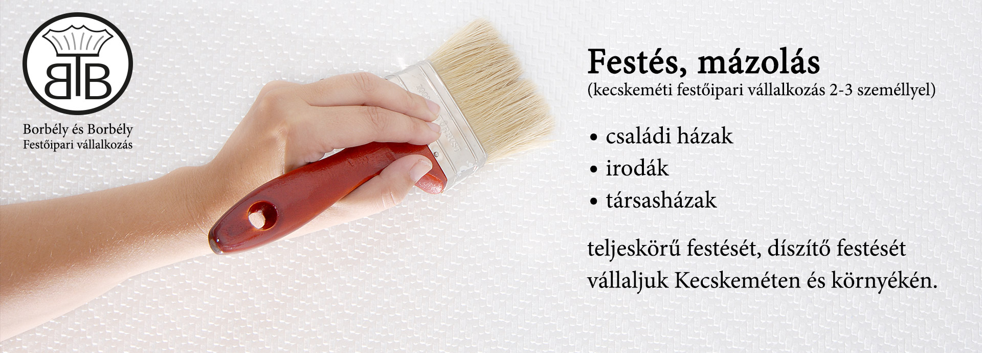 Festés, mázolás (kecskeméti festőipari vállalkozás) családi házak, irodák, társasházak teljeskörű festése, díszítő festése.